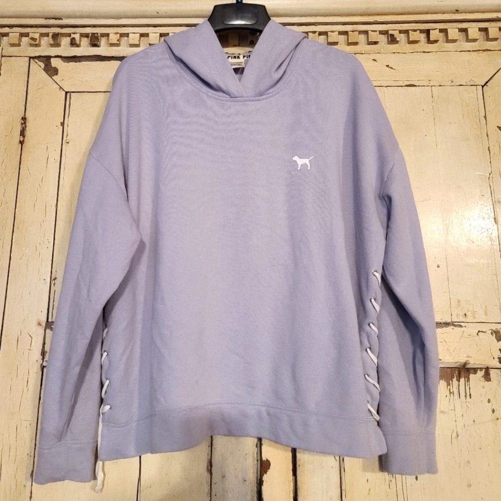 VS PINK Lavender Hoodie Corset Sides L